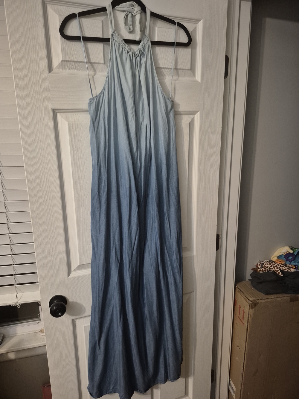 Time and Tru Light Blue Halter Maternity Dress
